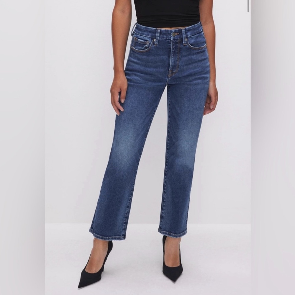 GOOD AMERICAN Always Fits Good Petite Straight Indigo520